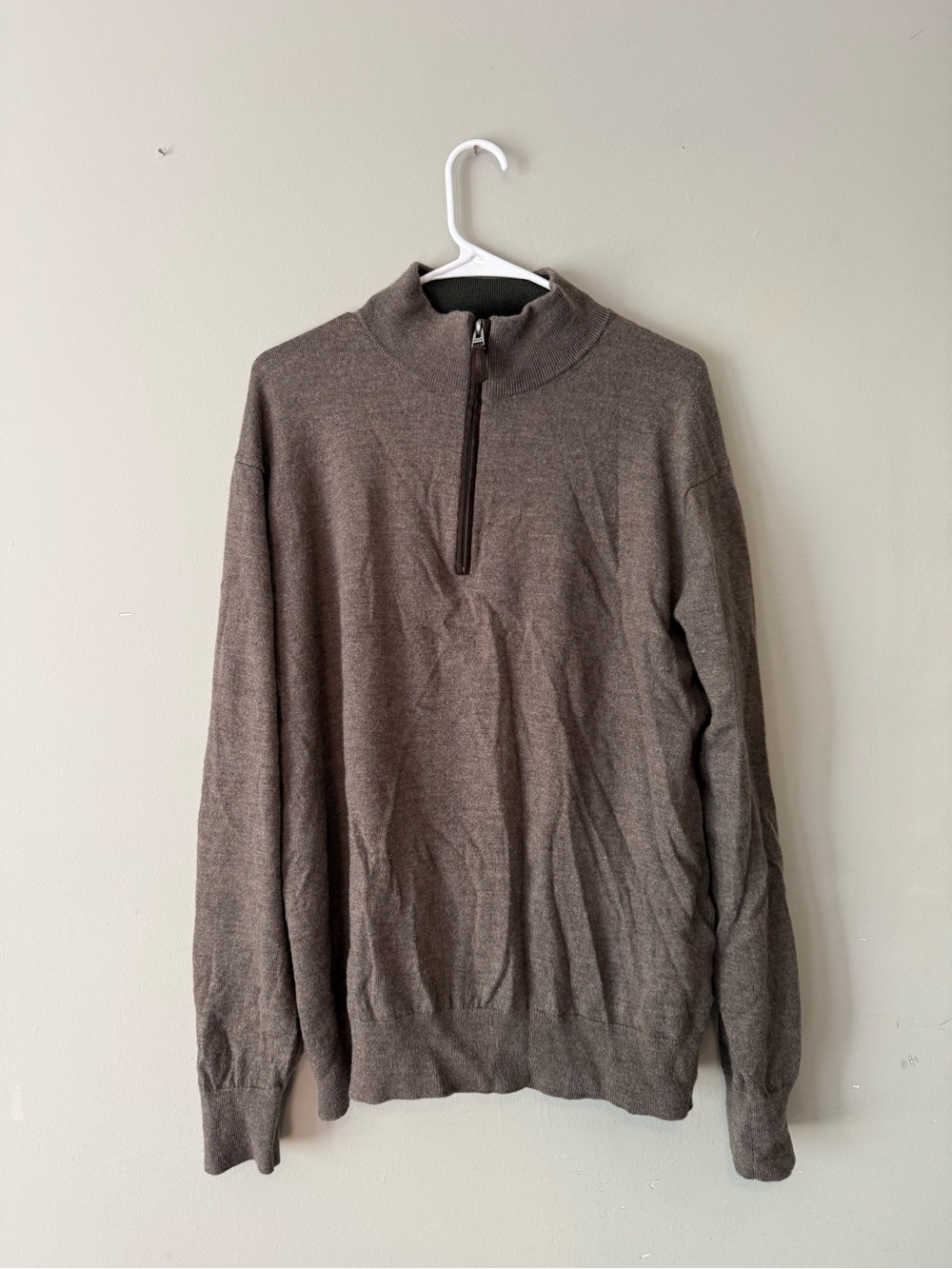 Orvis Men's Brown Quarter-Zip Sweater